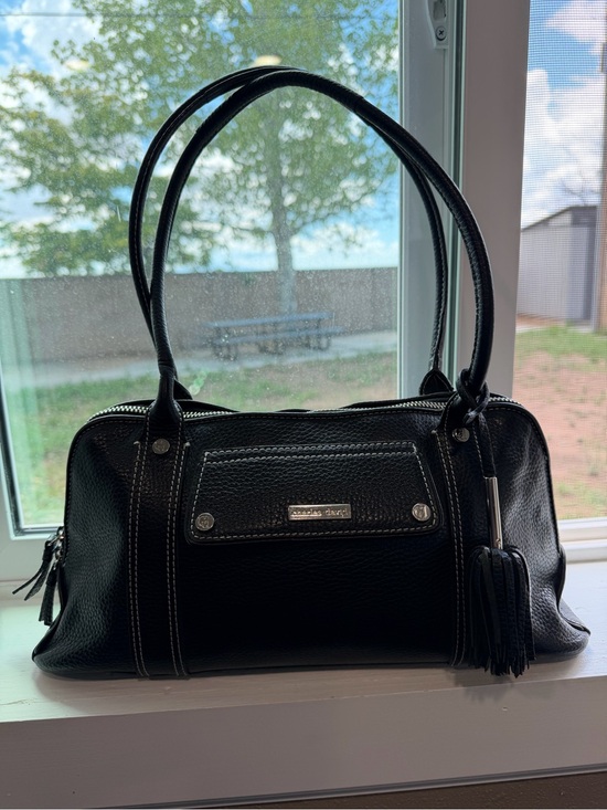 Charles David Handbags - Charles David Black Leather Shoulder Satchel with Tassel